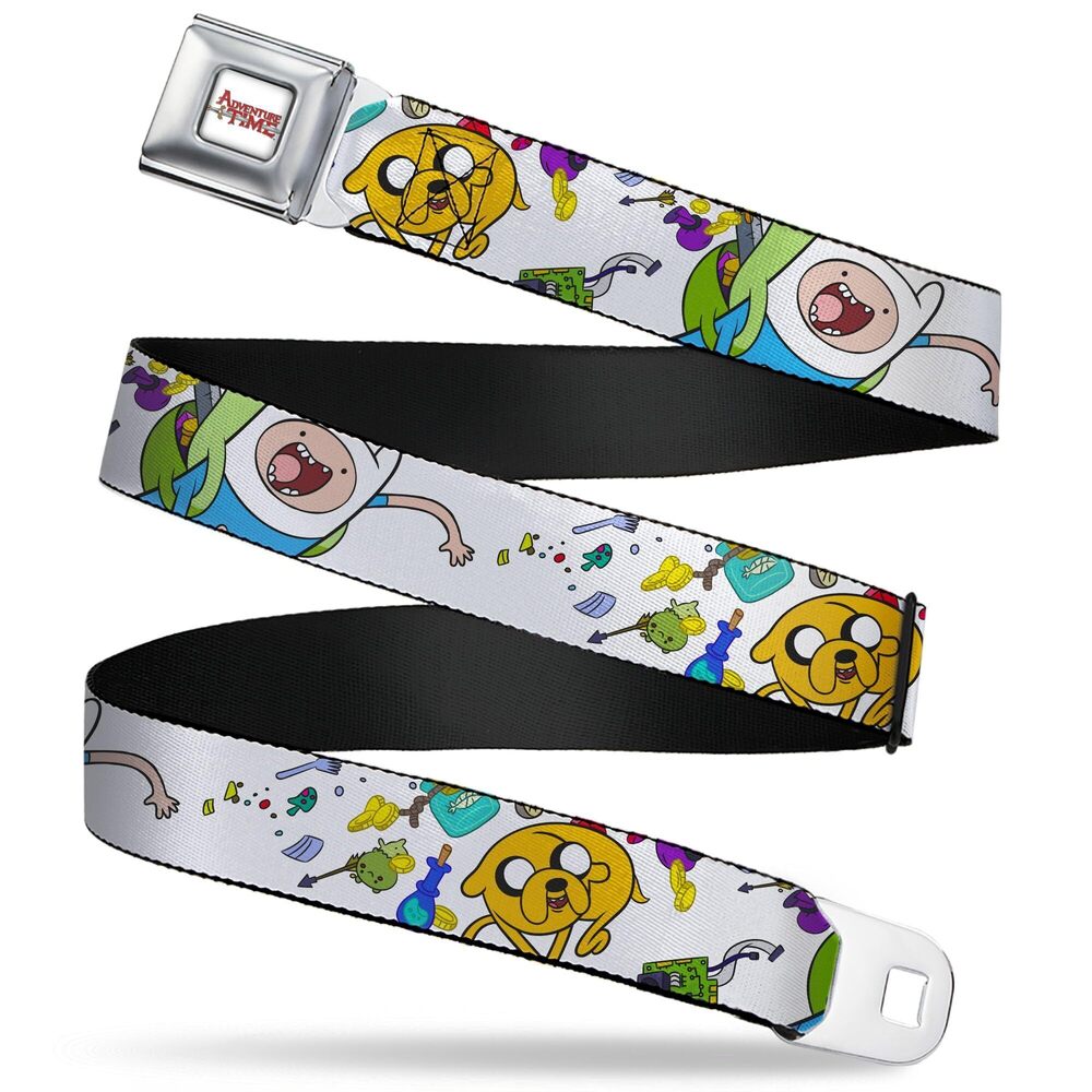 7477 Cartoon Network Belt, Seatbelt Buckle Belt, Adventure Time Jake